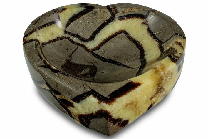 Polished Heart-Shaped Septarian Dish - Madagascar #304717